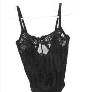 Black lace body suit